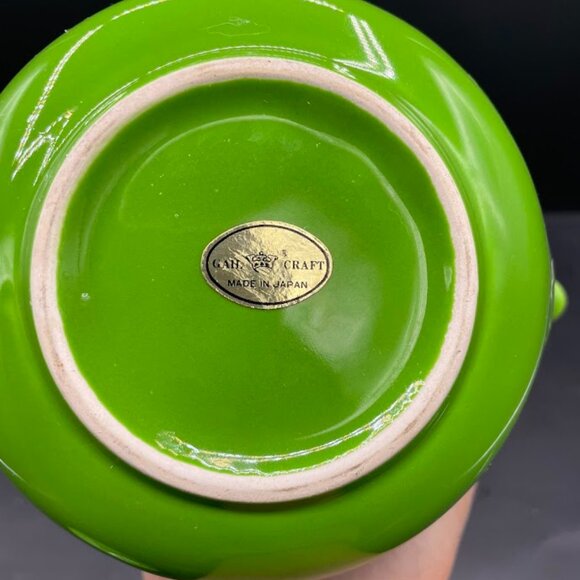 Gail Craft Japan Lime Green Apple Green Small Ceramic Tea Pot with Disc Lid - Picture 12 of 12